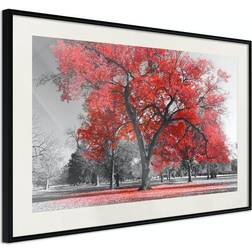 Arkiio Affisch Autumn in the Park (Red) [Poster] 45x30 Poster